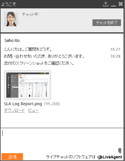 チャットウィンドウ